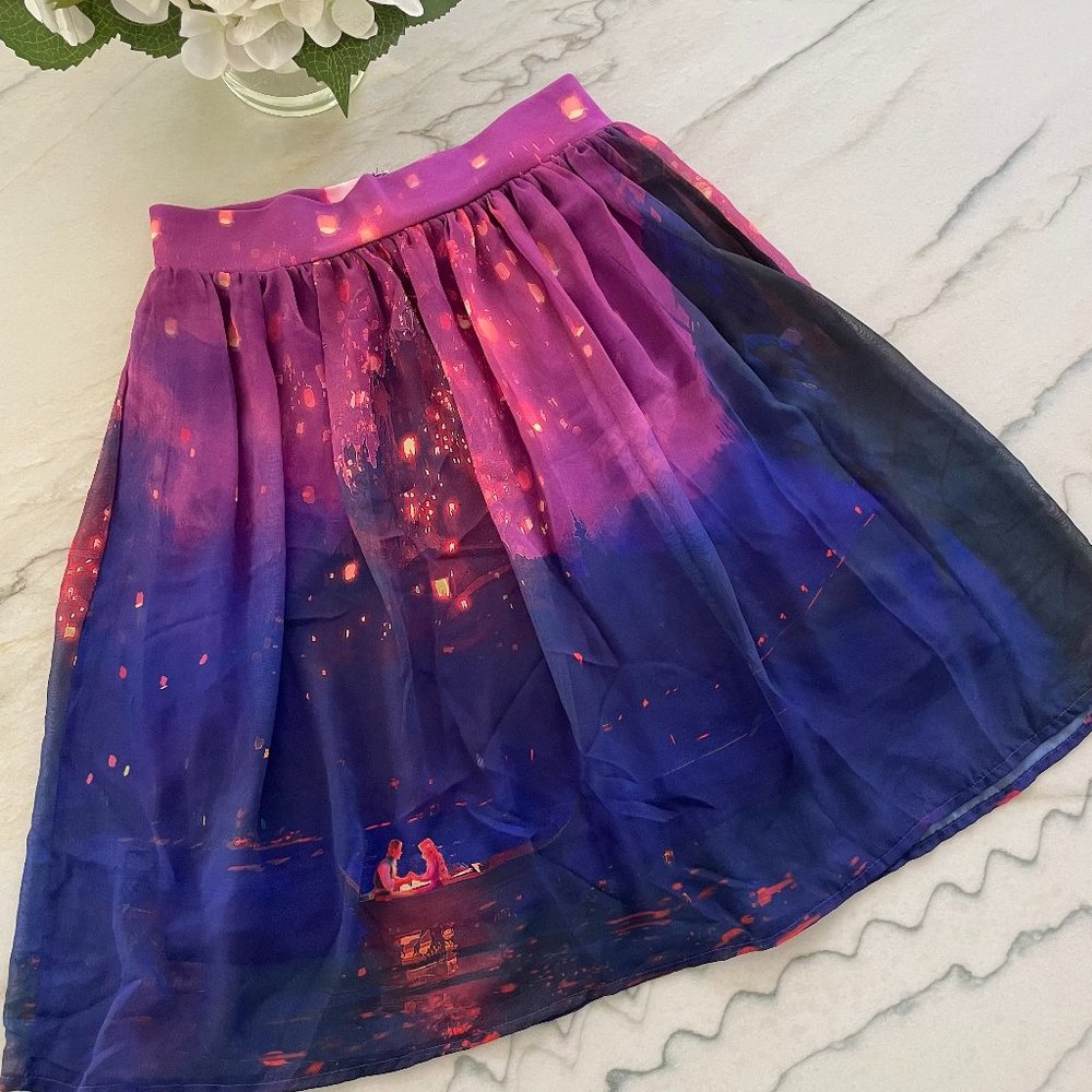 Disney | Tangled Lights Chiffon Midi Skirt | M